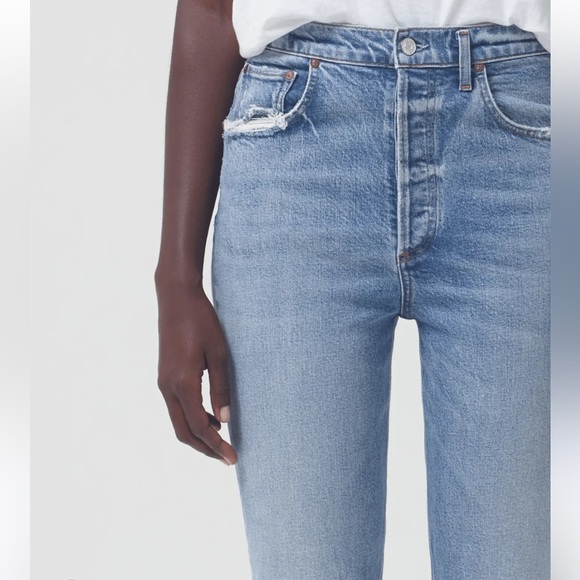 Agolde Riley High Rise Straight Crop in Cove 26 - Picture 2 of 9